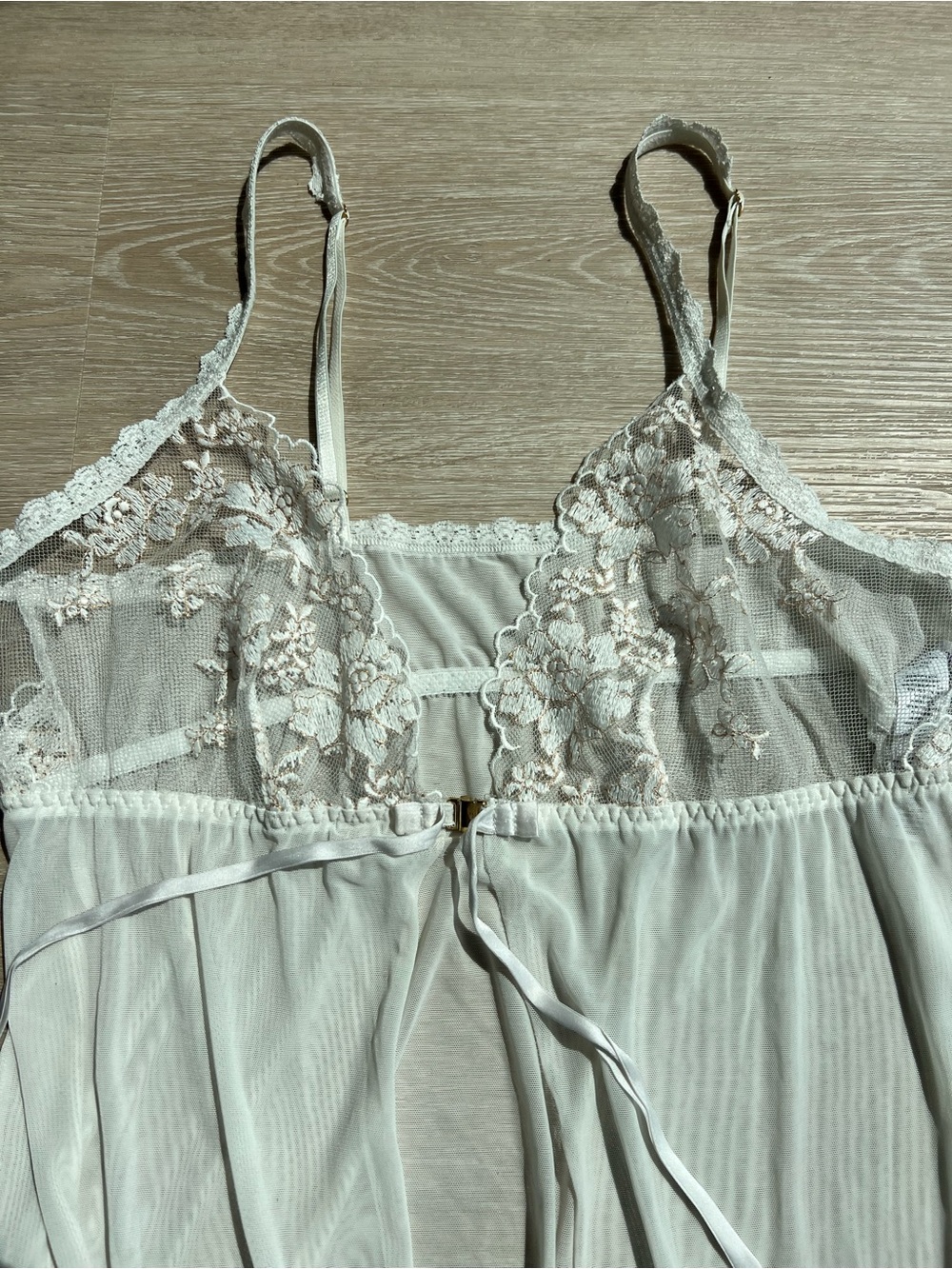 Hanky Panky Sheer Lace Babydoll Chemise Nightdress Women’s Large Cream/Off White - Picture 6 of 10